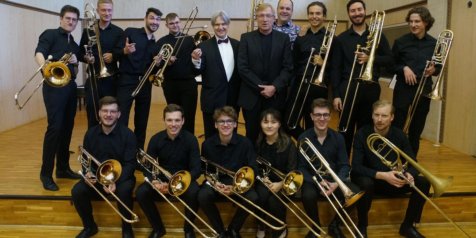 Das Posaunenensemble der Hochschule für Musik Würzburg